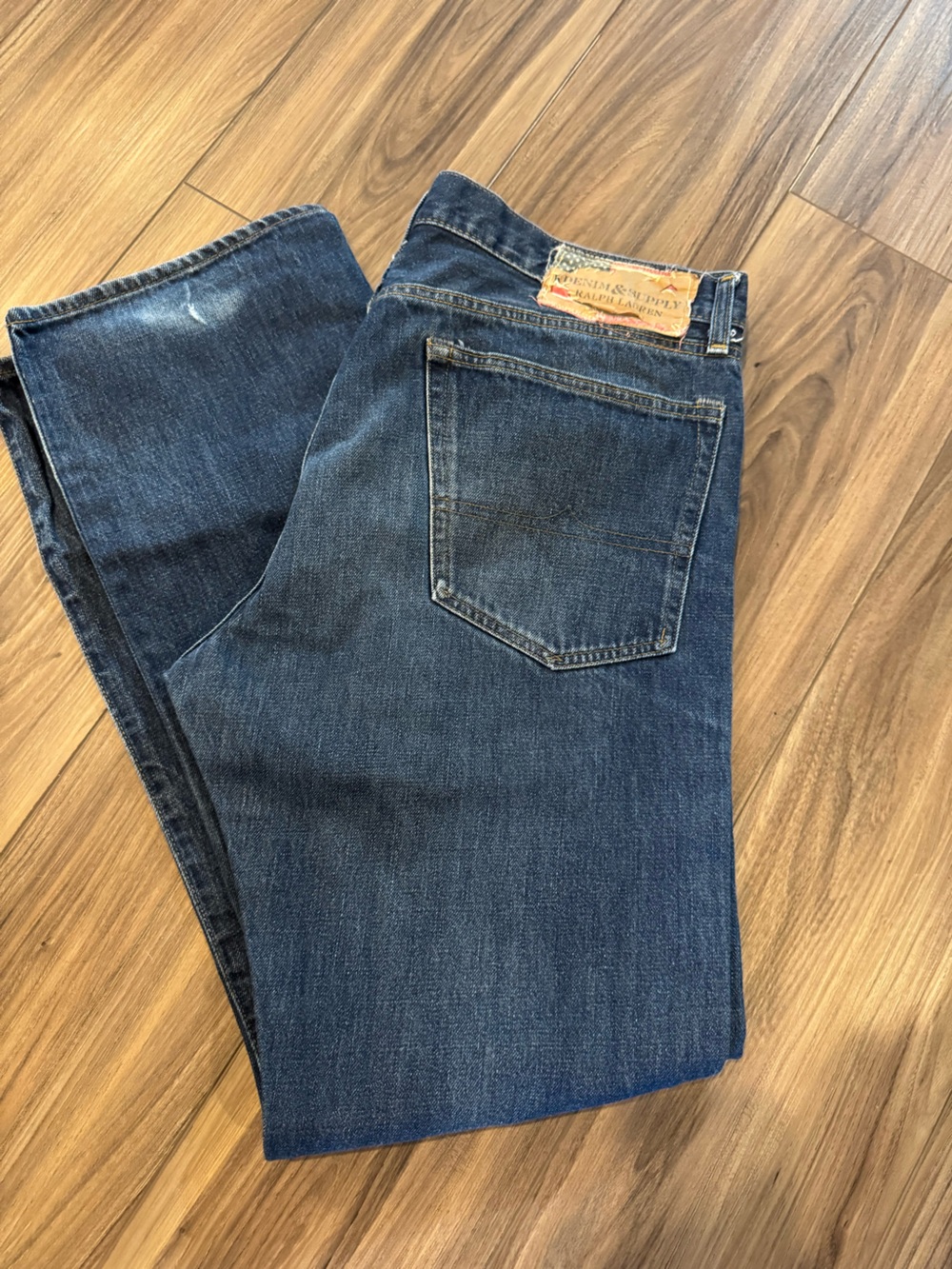 RARE Denim & Supply Ralph Lauren Straight Fit Dark Blue Jeans 36x32